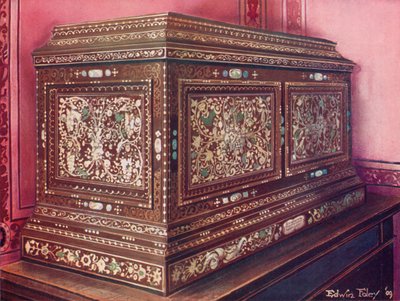 Inlaid Jewel Casket of Walnut Wood by Edwin John Foley